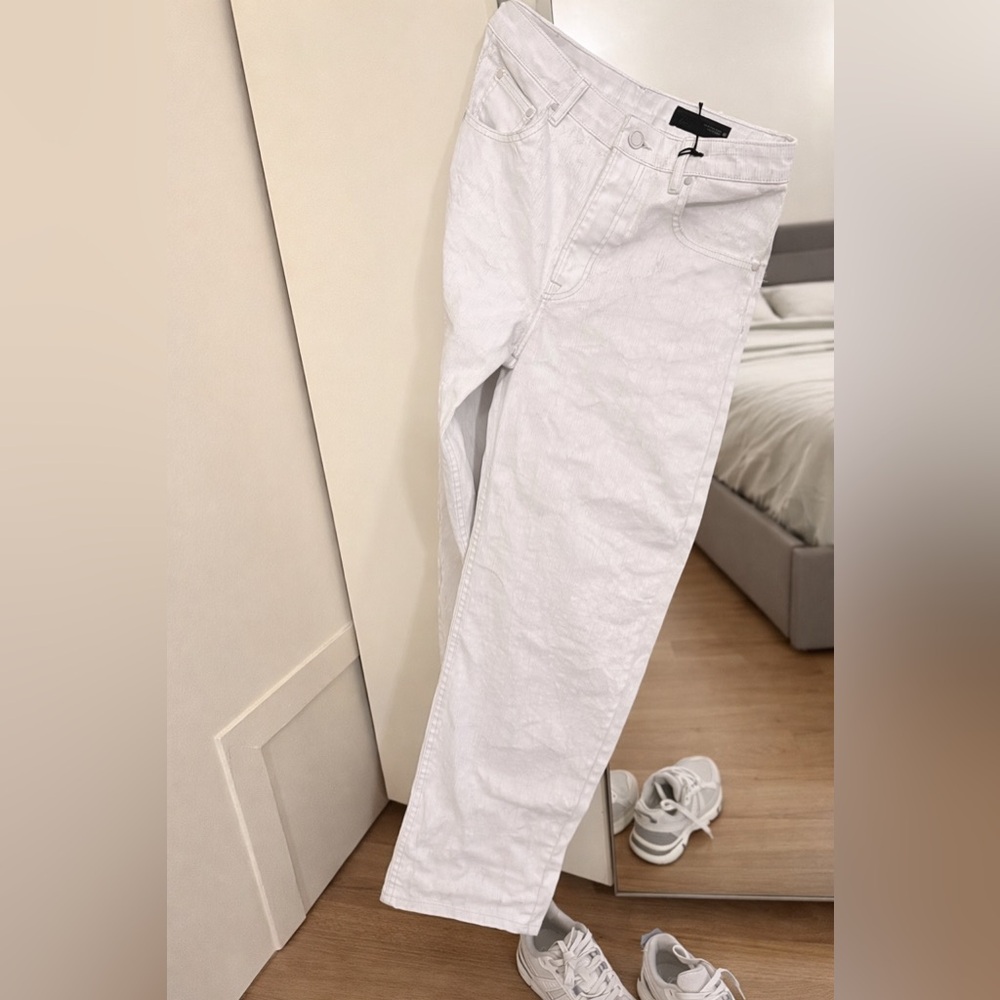 ZARA White Waxed Cracked Jeans Relaxed Fit Size 2 NEW! - Picture 6 of 15